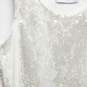 Mango Silver Sequin Tank Top